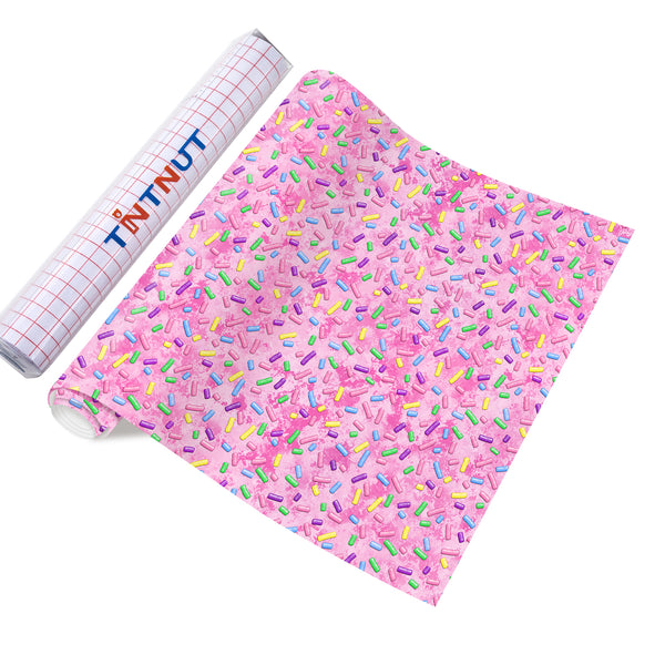 Tintnut Sweet Bakes Permanent Vinyl,Donut Sprinkle Permanent Vinyl for Cricut Machine, Adhesive Vinyl Sheets, Permanent Adhesive Vinyl for Decor Sticker, Self Sticker Water proofing Vinyl