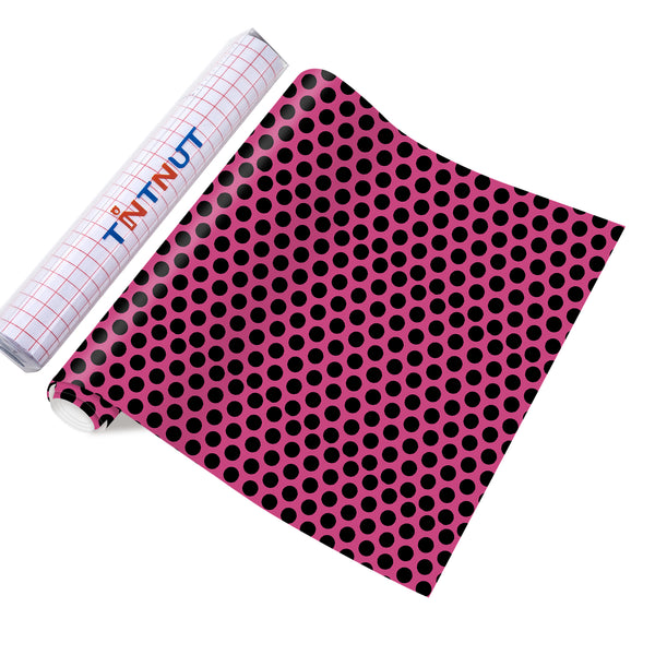 Tintnut Black Pink Permanent Adhesive Vinyl,Pink Premanent Vinyl for Cutting Machine,Self Sticker Water proofing Vinyl