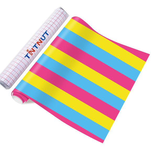 Tintnut Colorful Striped Gay Patterned Permanent Vinyl,Multicolor Gay Permanent Adhesive Vinyl Perfect Suited All Festival