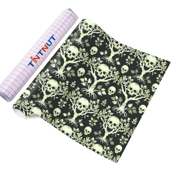 Tintnut Horror Halloween Permanent Adhesive Vinyl,Halloween Patterned Permanent Vinyl,Self Sticker Water proofing Vinyl