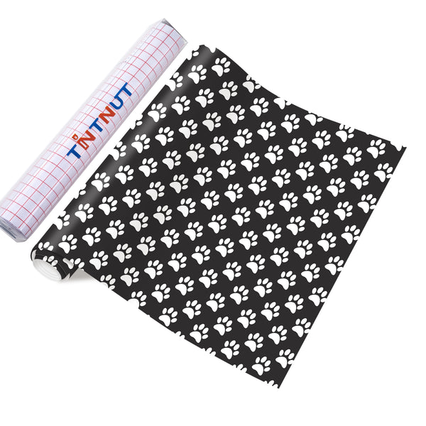 Tintnut Dog Patterned Permanent Vinyl,Cartoon Patterned Dog Permanent Adhesive Vinyl,Waterproof Vinyl for Decor Sticker, Self Sticker Water proofing Vinyl