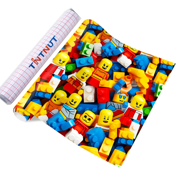Tintnut Building Block Permanent Adhesive Vinyl,LEGO Patterned Permanent Vinyl Compatible with Cricut Machine,Self Sticker Water proofing Vinyl