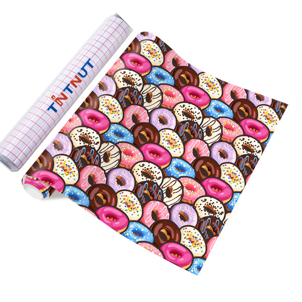 Tintnut Sweet Bakes Pattern Permanent Vinyl,Donut Sprinkle Permanent Vinyl for Cricut Machine, Permanent Vinyl Sheets, Permanent Vinyl for Decor Sticker, Self Sticker Water proofing Vinyl