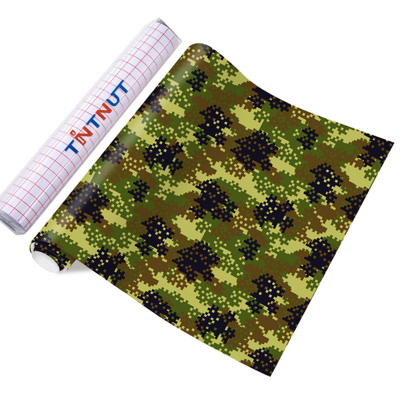 Tintnut Army Style Permanent Vinyl，Patterned Adhesive Vinyl  Compatible with Cricut Machine,Self Sticker Water proofing Vinyl