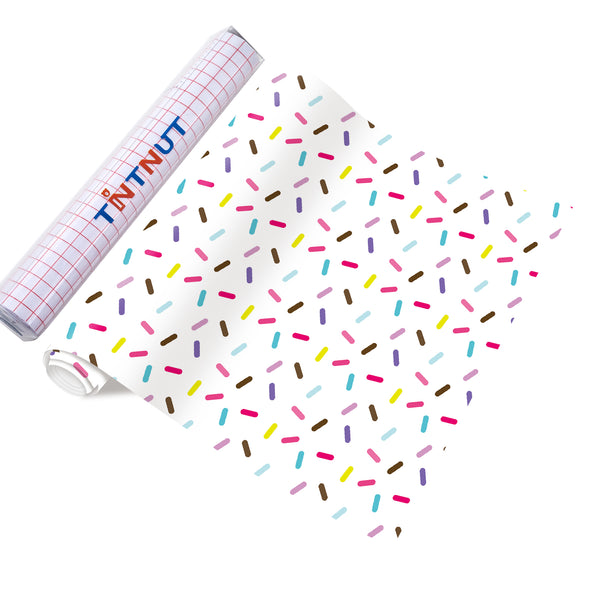Tintnut Permanent Vinyl,Donut Sprinkle Permanent Vinyl for Cricut Machine, Permanent Vinyl Sheets, Permanent Adhesive Vinyl, Sweet Bakes Pattern Vinyl Permanent