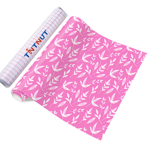 Tintnut Plaid Pattern Permanent Vinyl,Pink Plaid Patterned Permanent Adhesive Vinyl for Cutting Machine,Home Decor Self Sticker