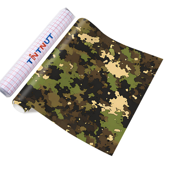 Tintnut Army Style Permanent Vinyl，Patterned Adhesive Vinyl  Compatible with Cricut Machine,Self Sticker Water proofing Vinyl