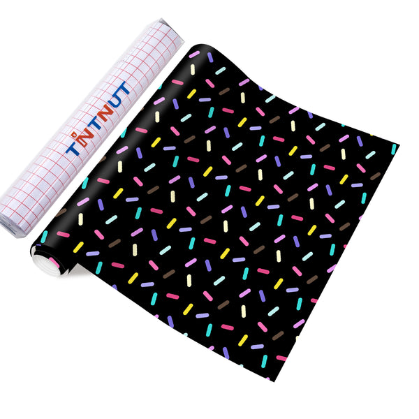 Tintnut Sweet Bakes Permanent Vinyl,Donut Sprinkle Permanent Vinyl for Cricut Machine, Permanent Vinyl Sheets, Permanent Adhesive Vinyl