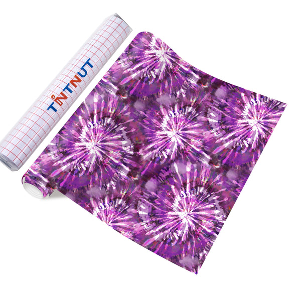 Tintnut Tie Dye Permanent Adhesive Vinyl, Seamless Colorful Adhesive Vinyl, Swirl Pattern Self Sticker Water proofing Vinyl