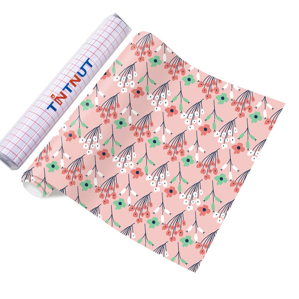 Tintnut Candy Boho Permanent Adhesive Vinyl,Candy and Flowers Pattern Permanent Vinyl for Cutting Machine,Waterproof Vinyl for Home Decor Self Sticker