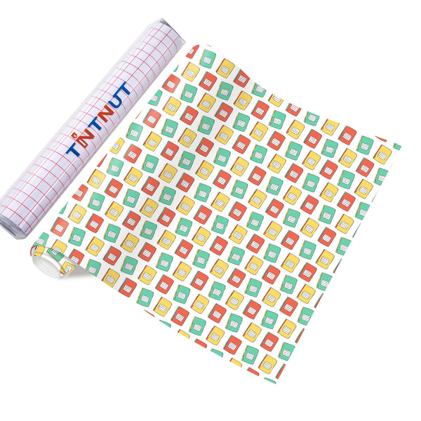 Tintnut Teachers Kindergarten Patterned Permanent Vinyl, School Patterned Permanent Adhesive Vinyl for Cutting Machine,Home Decor Self Sticker