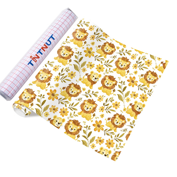 Tintnut Forest Animals Patterned Permanent Vinyl,Animals Permanent Adhesive Vinyl for Cutting Machine,Waterproof Vinyl for Home Decor Self Sticker