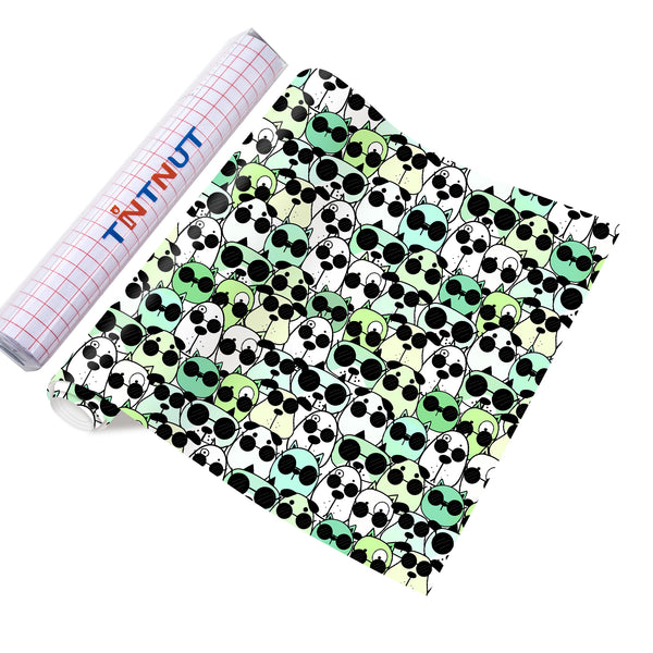 Tintnut Dog Patterned Permanent Adhesive Vinyl,Cartoon Dog Permanent Vinyl,Waterproof Vinyl for Home Decor Self Sticker