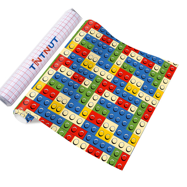 Tintnut Building Block Permanent Adhesive Vinyl,LEGO Patterned Permanent Vinyl for Cutting Machine,Home Decor Self Sticker