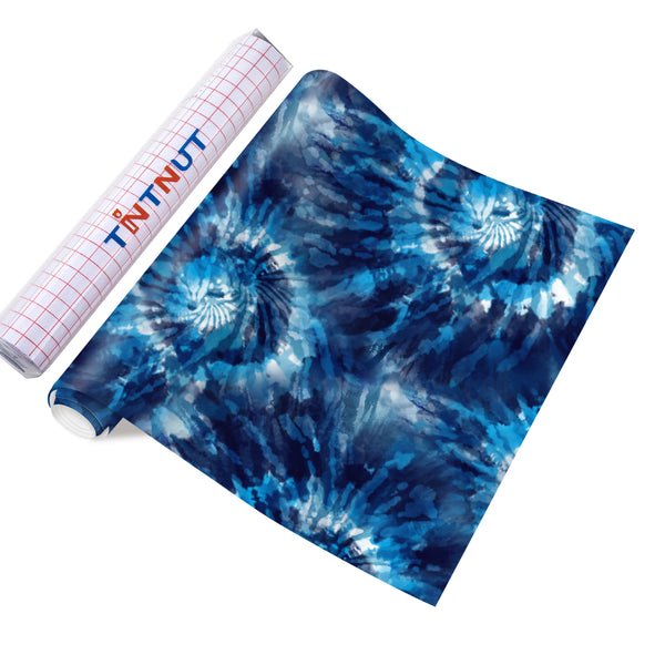 Tintnut Tie Dye Permanent Vinyl, Seamless Colorful Permanent Adhesive Vinyl, Swirl Pattern Self Sticker Water proofing Vinyl