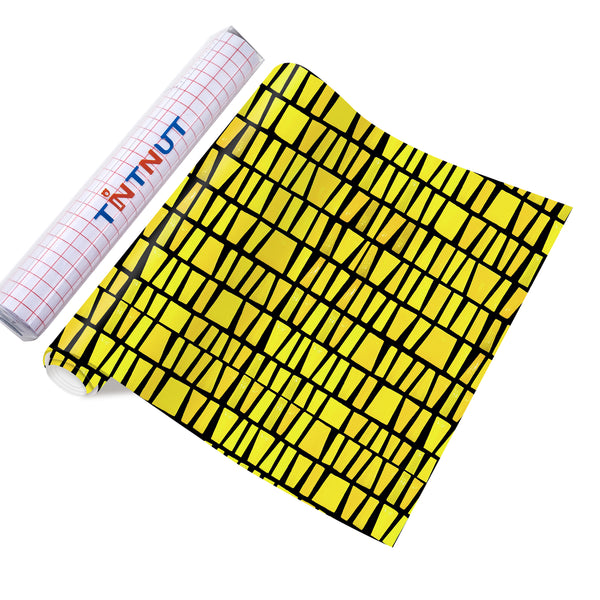 Tintnut Kwanzaa Permanent Adhesive Vinyl, Kente Pattern Printed Adhesive Vinyl Kwanzaa Adhesive Vinyl Sheets Machine for Decor Sticker