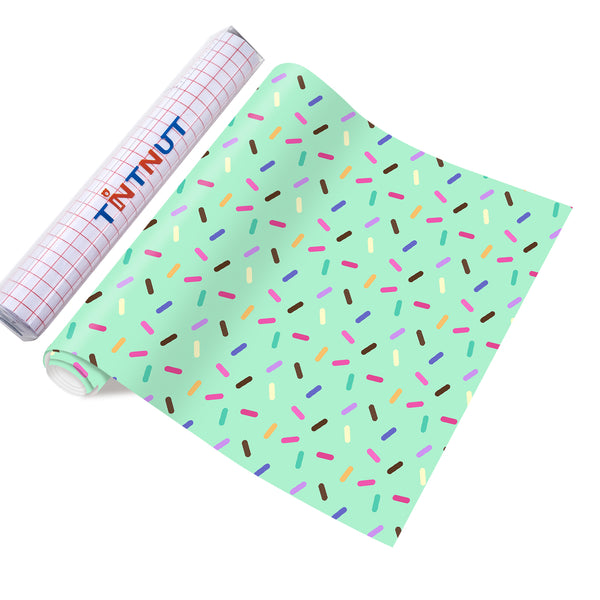 Tintnut Sweet Bakes Pattern Permanent Vinyl,Donut Sprinkle Permanent Vinyl for Cricut Machine, Adhesive Vinyl Sheets, Permanent Adhesive Vinyl