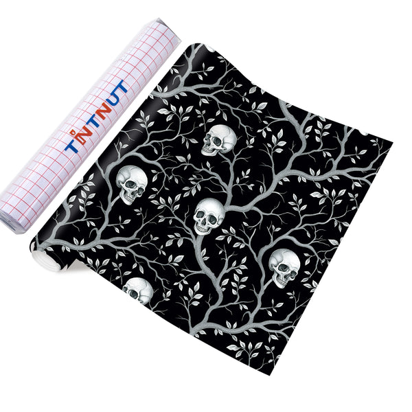 Tintnut Horror Halloween Permanent Adhesive Vinyl,Halloween Patterned Permanent Vinyl,Home Decor Self Sticker