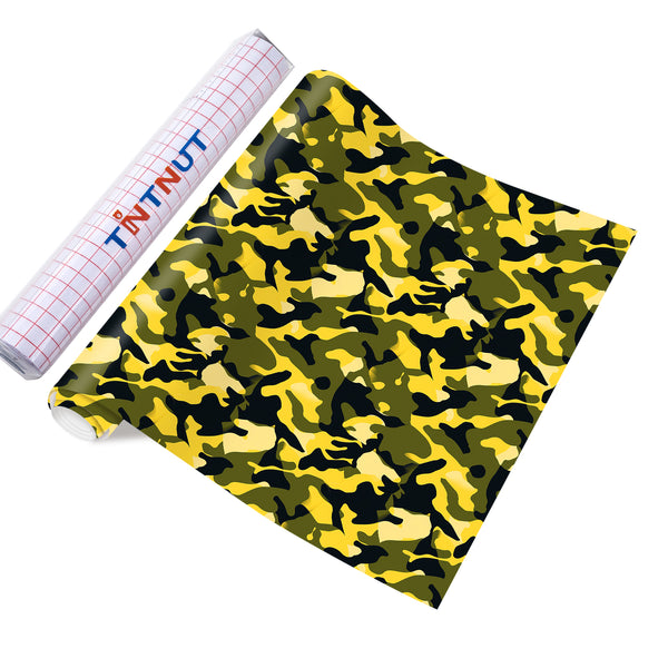 Tintnut Army Style Permanent Vinyl，Camouflage Color Adhesive Vinyl  Patterned Adhesive Vinyl  Perfect Suited All Machine,Self Sticker Water proofing Vinyl