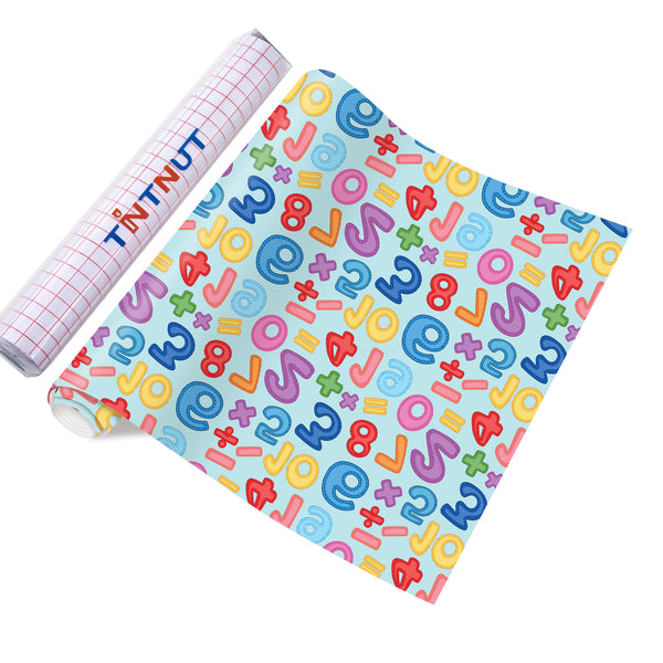 Tintnut School Patterned Permanent Vinyl,Number Patterned Permanent Adhesive Vinyl for Cutting Machine,Home Decor Self Sticker