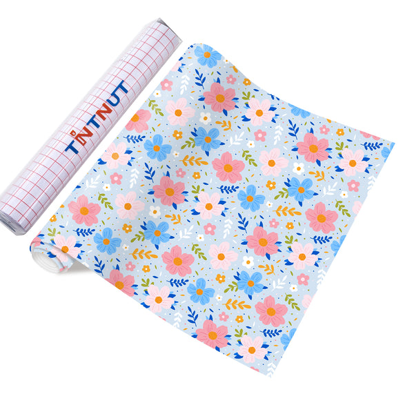 Tintnut Boho Permanent Vinyl Candy and Flowers Pattern Self Adhesive Vinyl Candy Boho Permanent Vinyl for Mugs,Keychain
