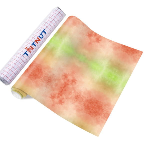Tintnut Watercolor Permanent Adhesive Vinyl,Red-Green Color Gradient Permanent Vinyl for Cutting Machine,Waterproof Vinyl for Home Decor Self Sticker