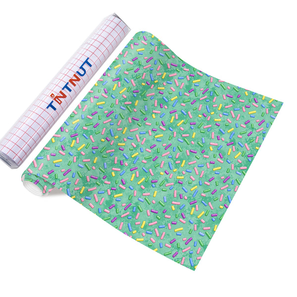 Tintnut Sweet Bakes Pattern Permanent Vinyl,Donut Sprinkle Permanent Vinyl for Cricut Machine, Permanent Vinyl Sheets, Permanent Vinyl for Decor Sticker, Self Sticker Water proofing Vinyl