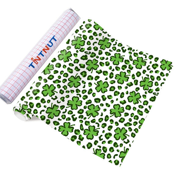 Tintnut Four-leaf Clover Permanent Adhesive Vinyl,Green Permanent Vinyl,Waterproof Vinyl for Home Decor Self Sticker