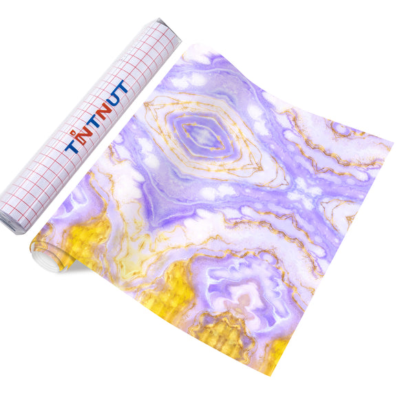 Tintnut Liquid Marble Permanent Adhesive Vinyl, Watercolor Pattern Printed Adhesive Vinyl, Marbling Print Outdoor Vinyl for Decor Self Sticker Vinyl