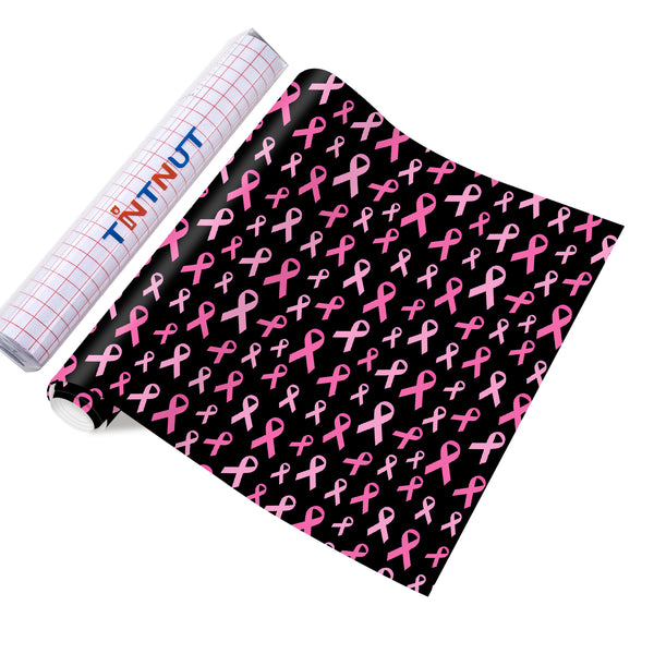 Tintnut Black Pink Permanent Adhesive Vinyl,Pink Premanent Vinyl,Pink Ribbon for Cutting Machine