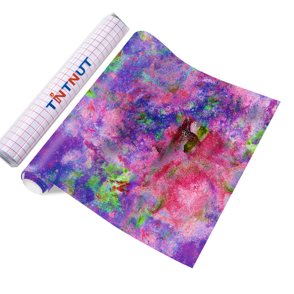 Tintnut Grungy Watercolor Permanent Adhesive Vinyl,Neon Purple Blend Pattern Adhesive Vinyl,Home Decor Self Sticker
