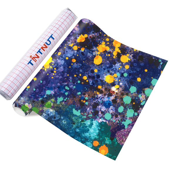 Tintnut Splash Adhesive Vinyl, Watercolor Permanent Vinyl, Pattern Adhesive Vinyl, Permanent Outdoor Vinyl for Decor Sticker, Water proofing Vinyl