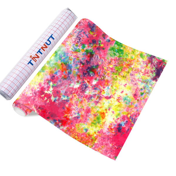 Tintnut Watercolor Permanent Vinyl, Splash Adhesive Vinyl, Permanent Outdoor Vinyl for Decor Sticker, Self Sticker Water proofing Vinyl