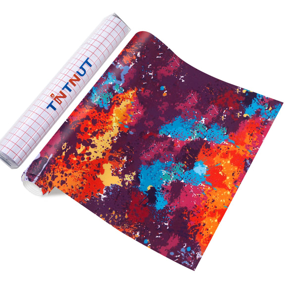 Tintnut Watercolor Adhesive Vinyl, Splash Permanent Vinyl, Permanent Outdoor Vinyl for Decor Sticker, Self Sticker Water proofing Vinyl