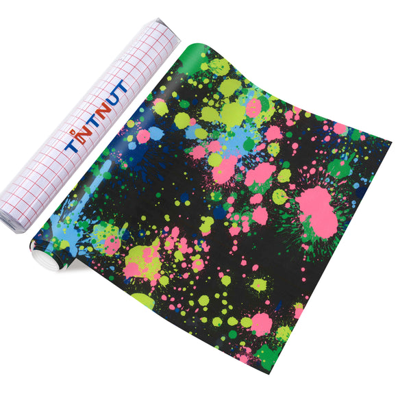 Tintnut Splash Permanent Vinyl, Watercolor Adhesive Vinyl, Pattern Vinyl, Permanent Outdoor Vinyl for Decor Sticker, Self Sticker Water proofing Vinyl