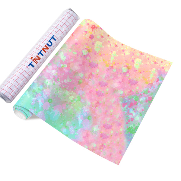 Tintnut Splash Adhesive Vinyl, Watercolor Permanent Vinyl, Permanent Outdoor Vinyl for Decor Sticker, Self Sticker Water proofing Vinyl