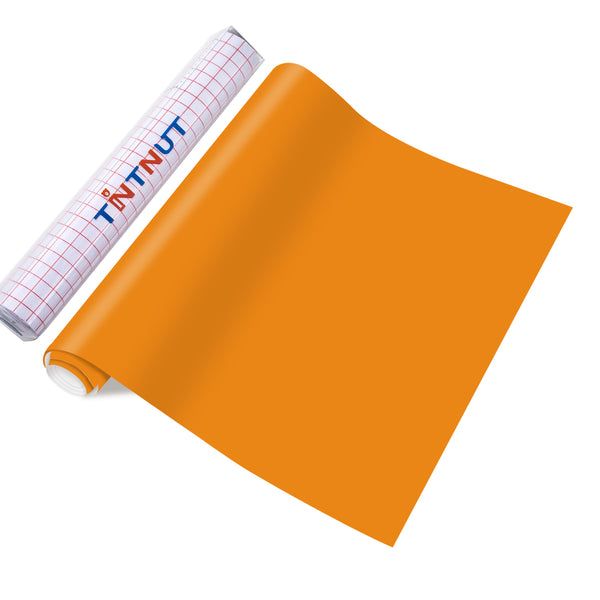 Tintnut Carrot Orange Color Permanent Adhesive Vinyl  Fall Adhesive Vinyl Sheets Self Sticker Water proofing Vinyl