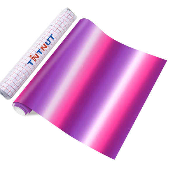 Tintnut Ombre Permanent Vinyl, Pink Purple Stripes Gradient Watercolor Pattern Printed Vinyl, Marbling Print Outdoor Vinyl for Decor Self Sticker