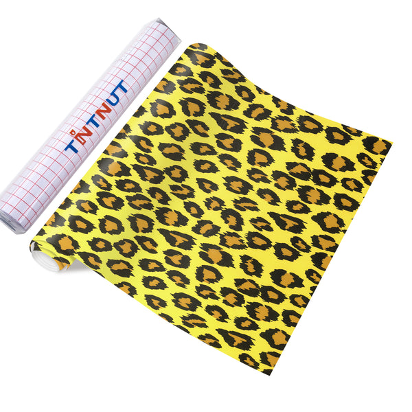 Tintnut Leopard Pattern Permanent Vinyl Cheetah Adhesive Vinyl Sheets Yellow Self Sticker Water proofing Vinyl