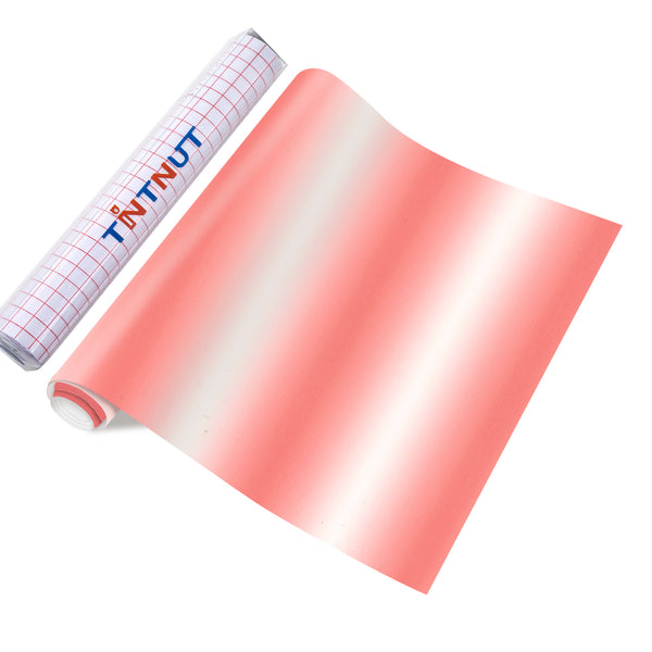 Tintnut Ombre Permanent Vinyl, Red White Stripes Gradient Watercolor Pattern Printed Vinyl, Marbling Print Outdoor Vinyl for Decor Self Sticker