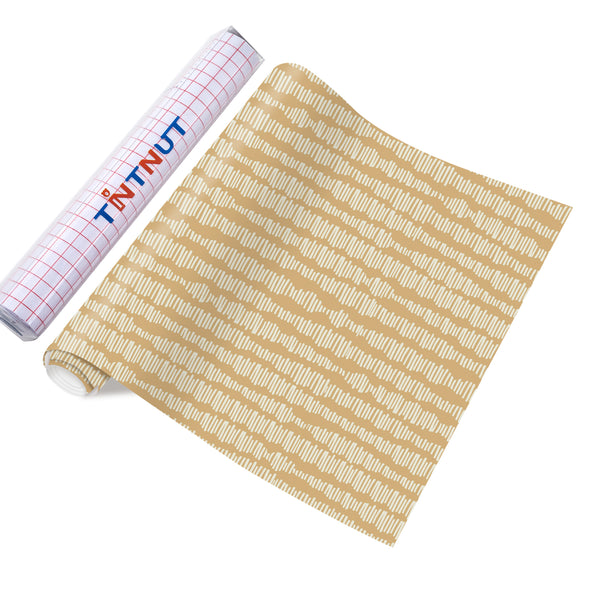 Tintnut Boho Permanent Vinyl,Boho Stripe Patterned Permanent Adhesive Vinyl for Cutting Machine,Self Sticker Water proofing Vinyl