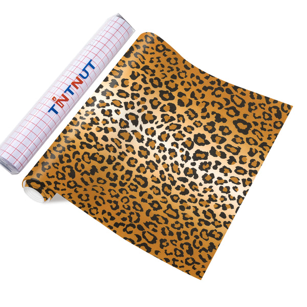 Tintnut Leopard Pattern Permanent Vinyl Cheetah Adhesive Vinyl Sheets Brown Leopard Self Sticker Water proofing Vinyl