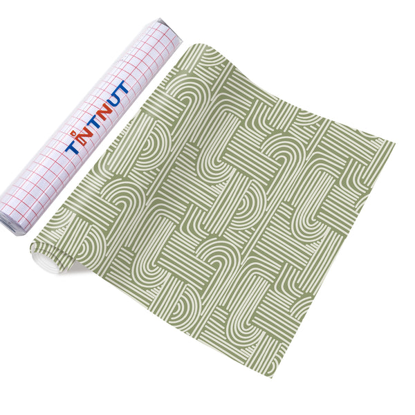 Tintnut Boho Stripe Permanent Adhesive Vinyl,Stripe Patterned Permanent Adhesive Vinyl for Cutting Machine,Self Sticker Water proofing Vinyl