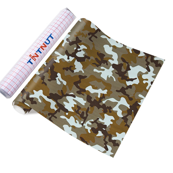 Tintnut Camo Patterned Permanent Adhesive Vinyl, Camo Patterned Permanent Vinyl for Decor Sticker