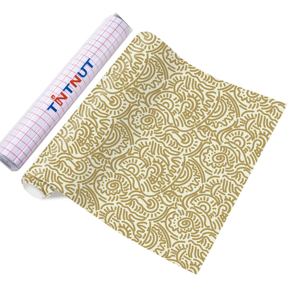 Tintnut Boho Stripe Permanent Vinyl,Stripe Patterned Permanent Adhesive Vinyl for Cutting Machine,Self Sticker Water proofing Vinyl