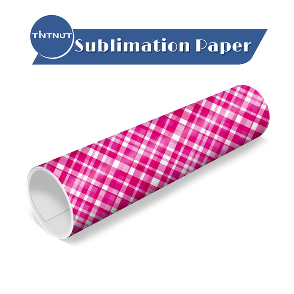 Tintnut Pink Plaid Sublimation Transfer Paper,Grid Pattern Sublimation Transfer Sheets Compatible with ALL Machine and Easy to use Transfer.