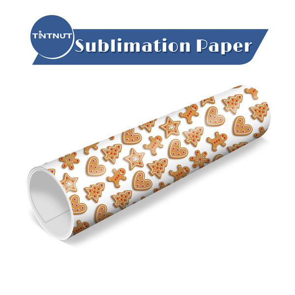 Tintnut Chrismas Sublimation Transfer Paper，Cookies Pattern Sublimation Ink Transfer Sheets Compatible with ALL Machine and Easy to use Weed.