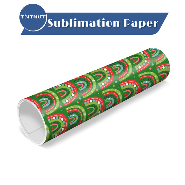 Tintnut Christmas Sublimation Transfer Sheets,Rainbow Pattern Sublimation Transfer Paper Compatible with ALL Machine and Easy to use Weed.