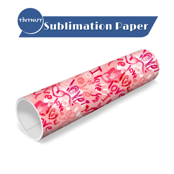 Tintnut Valentine's Day Sublimation Transfer Paper,Heart Pattern Sublimation Ink Transfer Sheets Compatible with Cricut for DIY Mugs,T-Shirts and Easy to use Transfer.