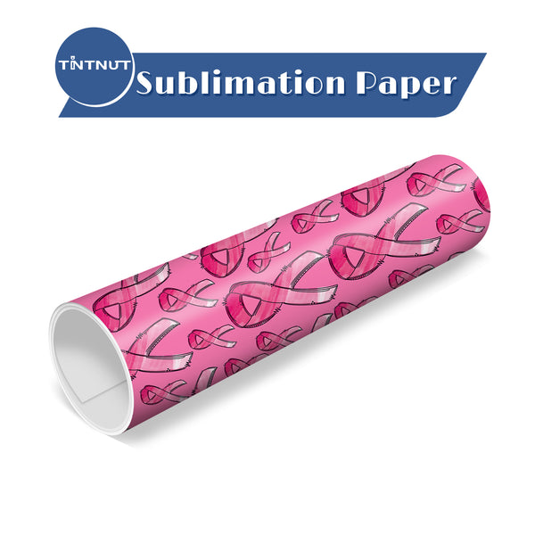 Tintnut Ribbon Pattern Sublimation Transfer Paper,Black Pink Ribbon Sublimation Ink Transfer Sheets Compatible with Cricut for DIY Mugs,T-Shirts and Easy to use Weed.